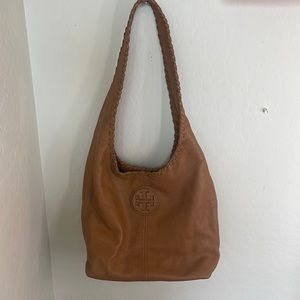 tory burch brown leather shoulder purse